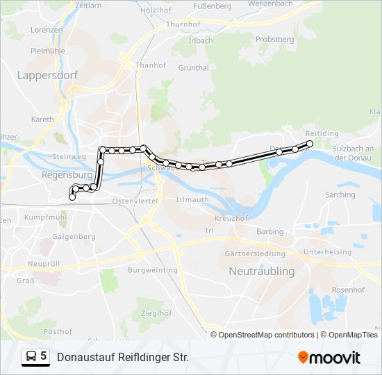 5 Route Fahrpläne, Haltestellen & Karten Donaustauf Reifldinger Str
