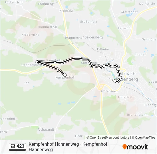 Автобус 423: карта маршрута