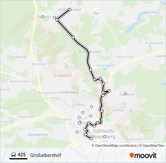 425 Bus Line Map