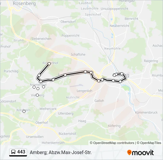 443 Bus Line Map