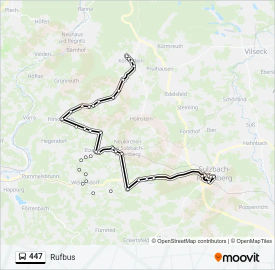 Автобус 447: карта маршрута
