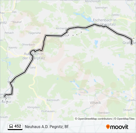Автобус 452: карта маршрута