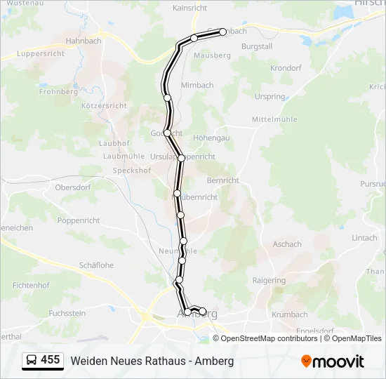 455 Bus Line Map
