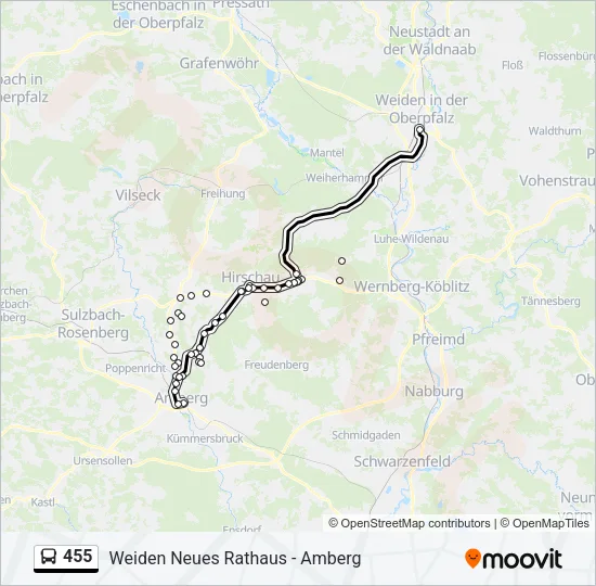 455 Bus Line Map