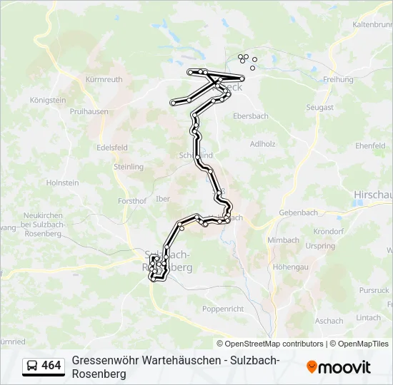 464 Bus Line Map
