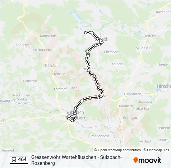 464 Bus Line Map