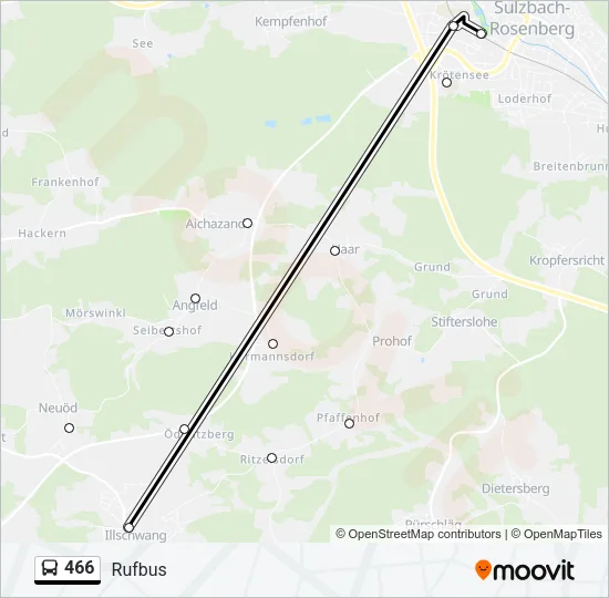 466 Bus Line Map