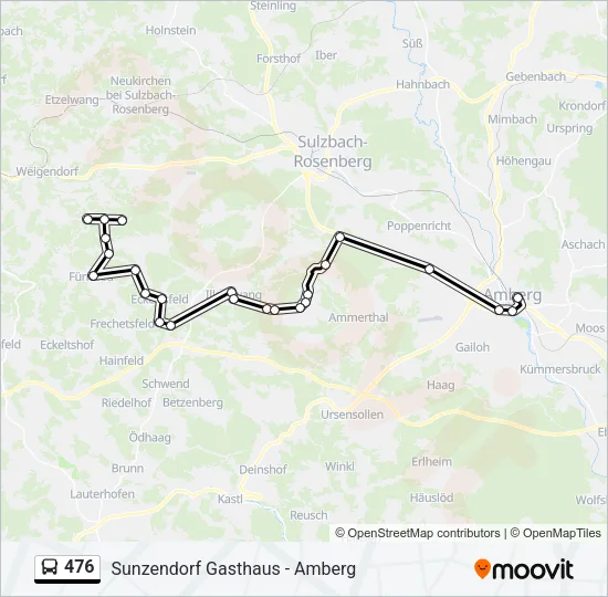 476 Bus Line Map