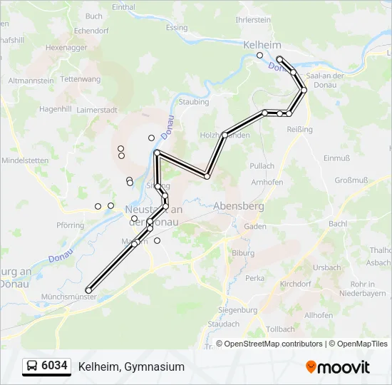 Автобус 6034: карта маршрута