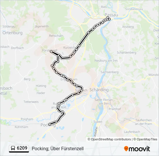 Автобус 6209: карта маршрута