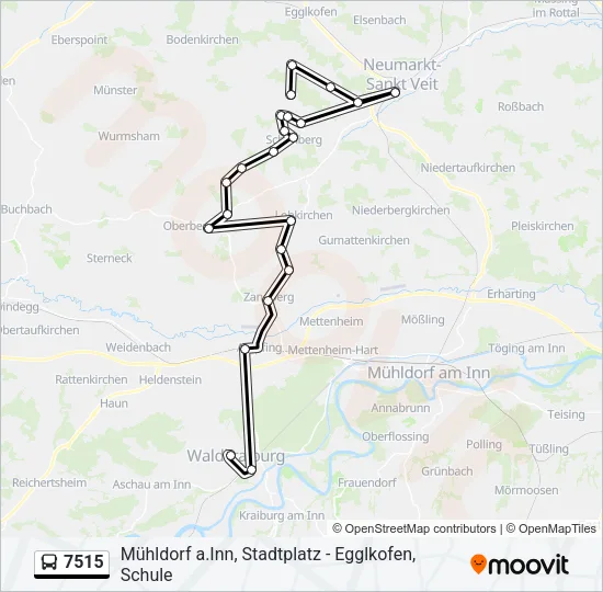 Автобус 7515: карта маршрута