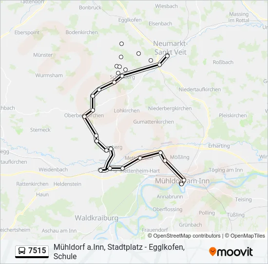Автобус 7515: карта маршрута