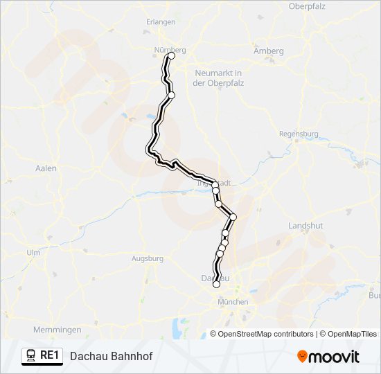 RE1 train Line Map