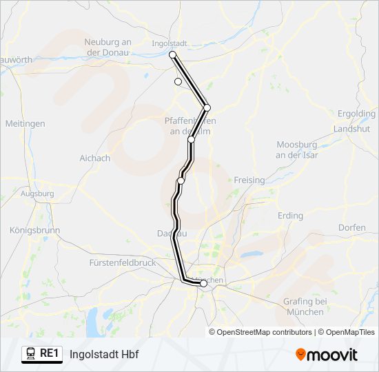 RE1 train Line Map