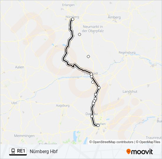 RE1 train Line Map