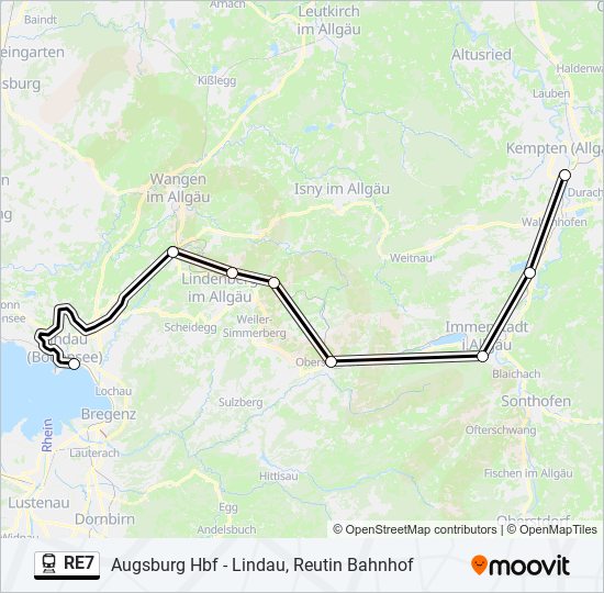 RE7 train Line Map