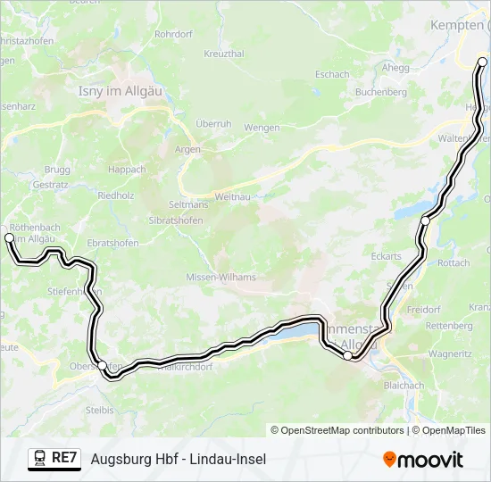 RE7 Train Line Map