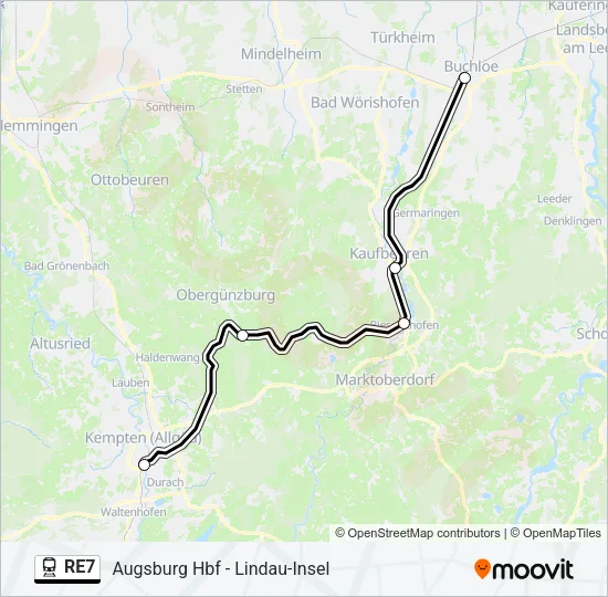 RE7 Train Line Map