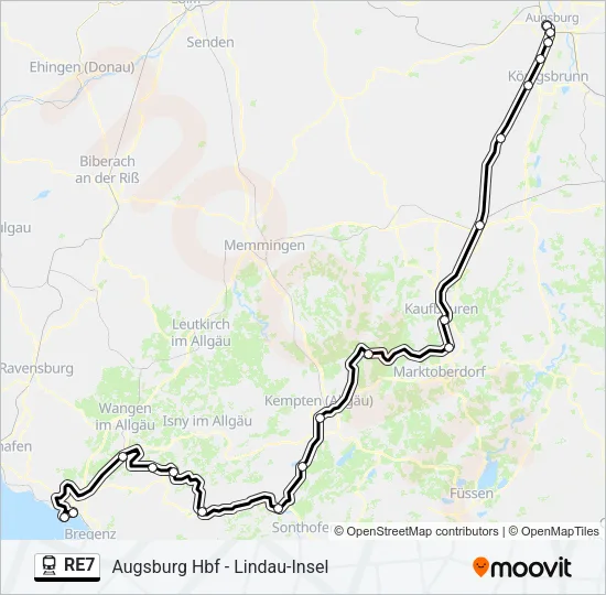 RE7 Train Line Map