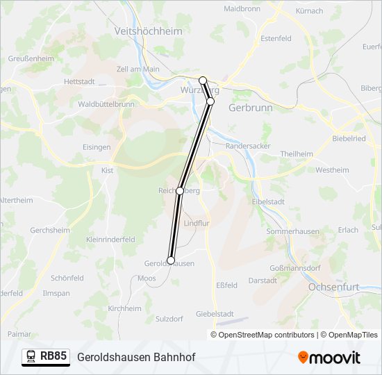 RB85 train Line Map