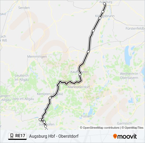 RE17 train Line Map