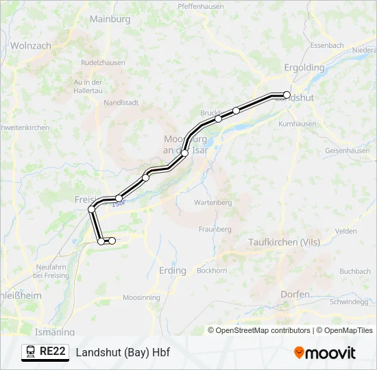 RE22 Train Line Map