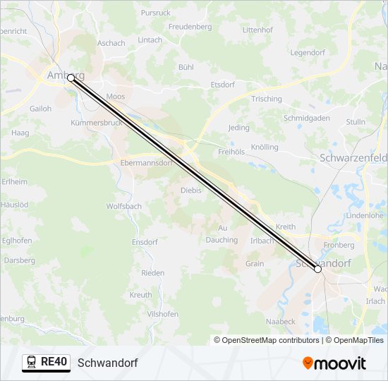 RE40 train Line Map