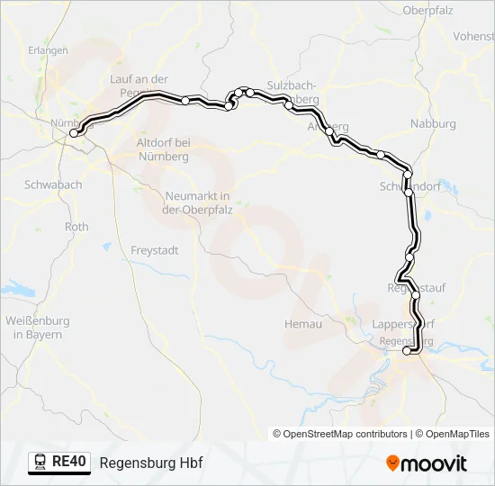 RE40 Train Line Map