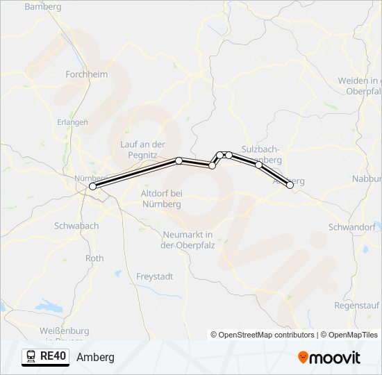 RE40 train Line Map