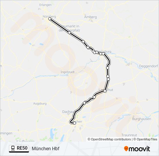 RE50 train Line Map