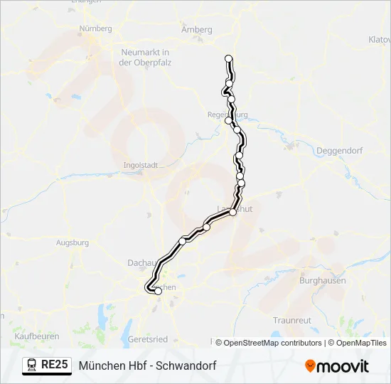 RE25 Train Line Map