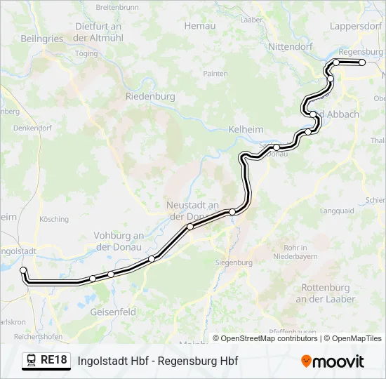  RE18: карта маршрута