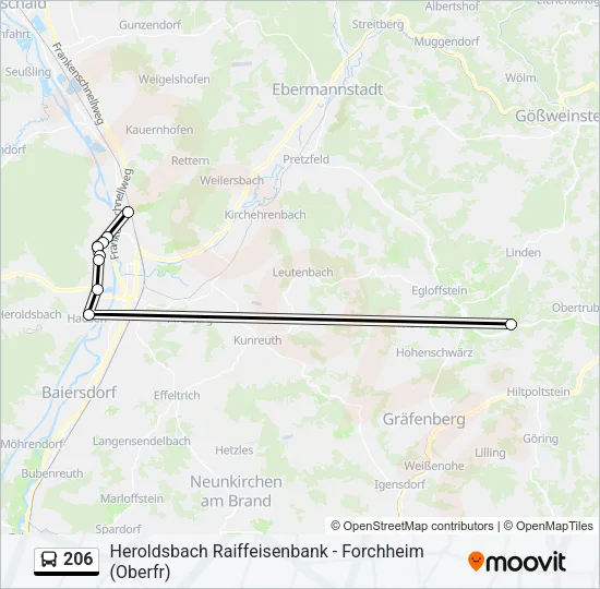 206 Bus Line Map