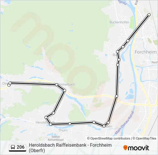 206 Bus Line Map