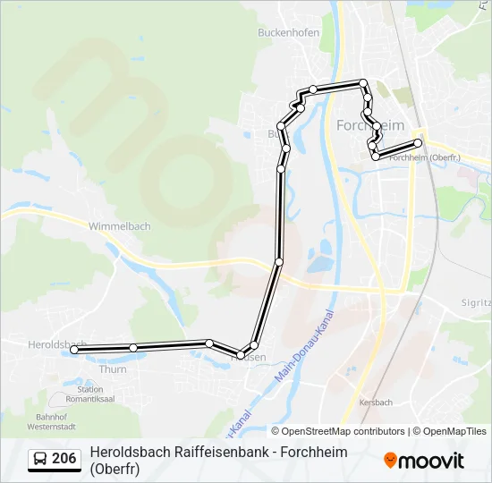 206 Bus Line Map