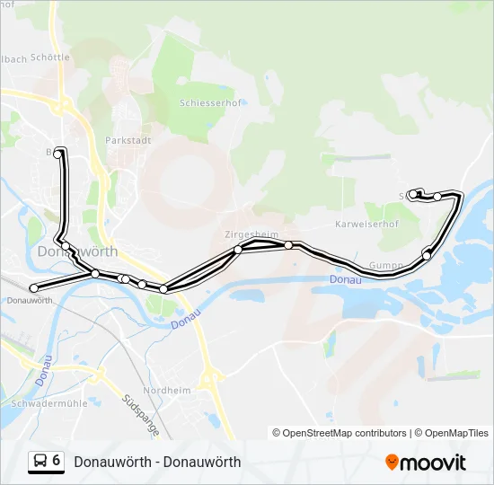 Автобус 6: карта маршрута