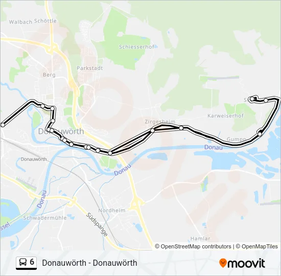 Автобус 6: карта маршрута