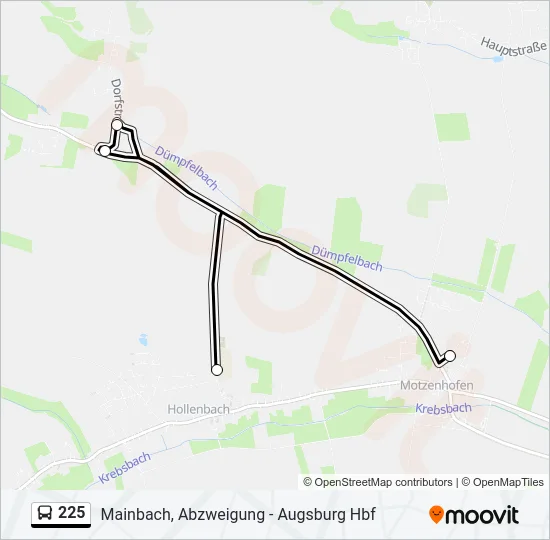 Автобус 225: карта маршрута
