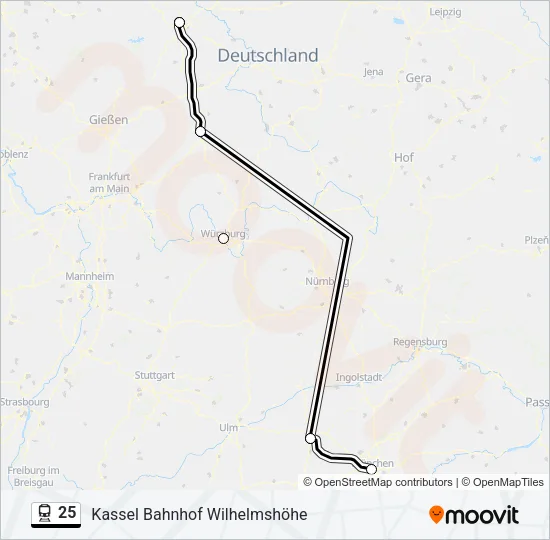 Поезд 25: карта маршрута