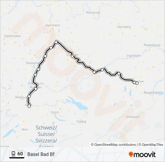 Поезд 60: карта маршрута