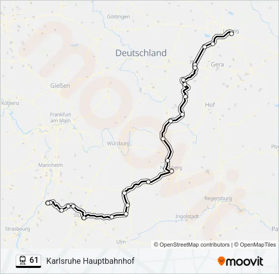 Поезд 61: карта маршрута