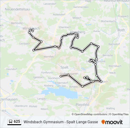 625 Route Schedules, Stops & Maps Windsbach Gym (Updated)