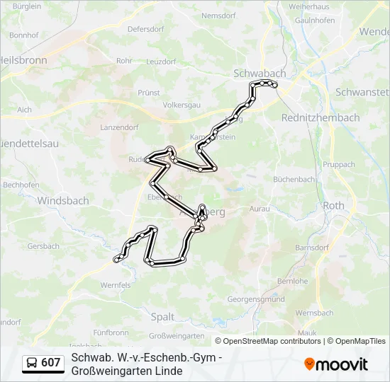 607 Bus Line Map