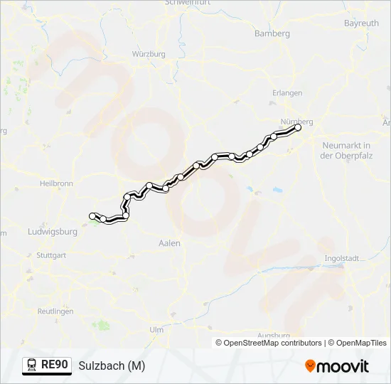 RE90 Train Line Map
