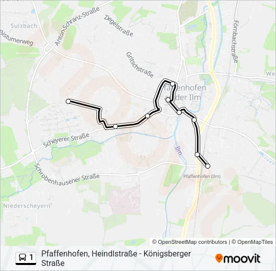 1 Bus Line Map