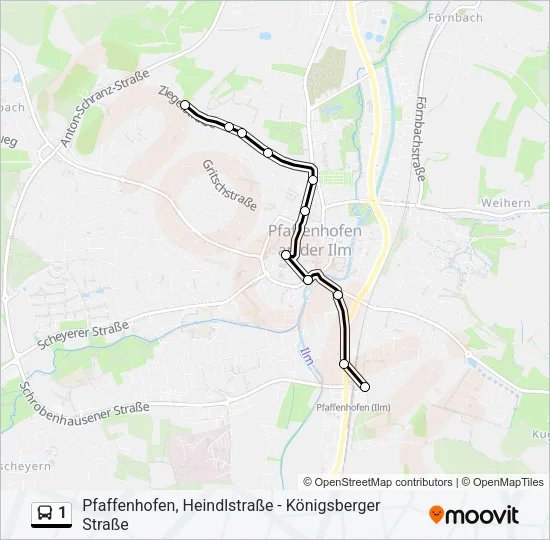 1 Bus Line Map