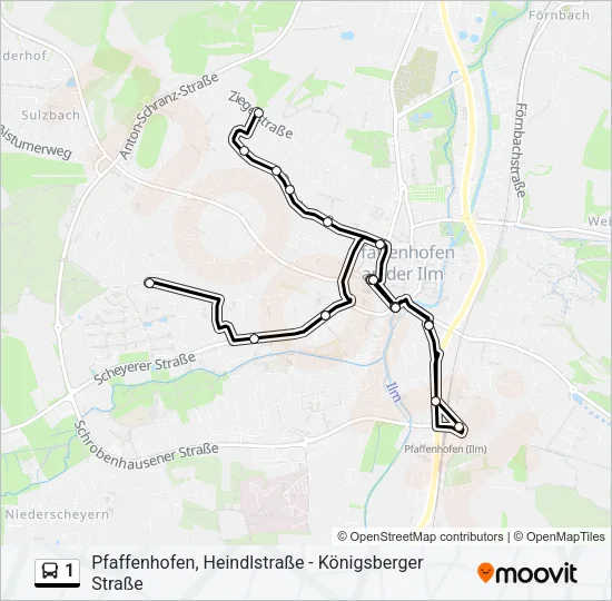 1 Bus Line Map