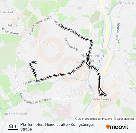 1 Bus Line Map