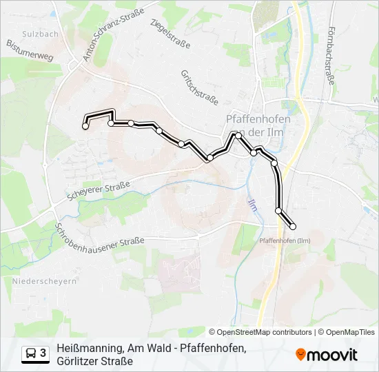 3 Bus Line Map