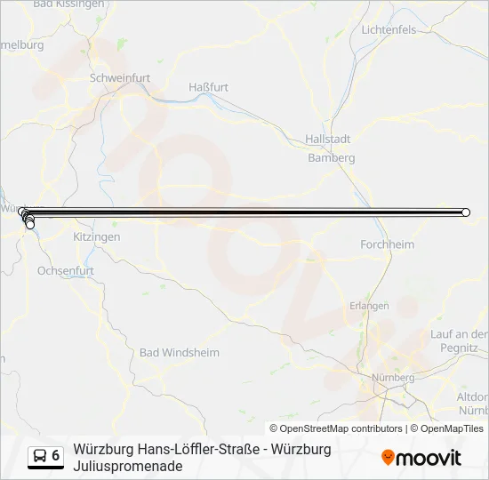 Автобус 6: карта маршрута